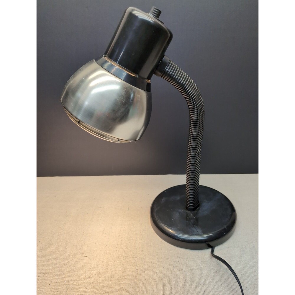 Vintage Work Table Desk Lamp With Black Gooseneck Arm